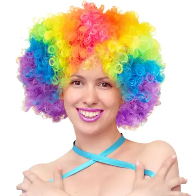 Peruk Afro Blandade Färger