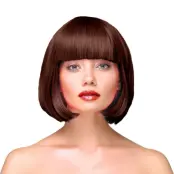 Peruk Kort Rakt Hår - Brun