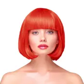 Peruk Kort Rakt Hår - Röd