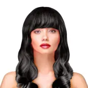 Peruk Långt Vågigt Hår - Svart