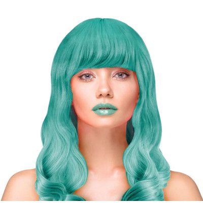Peruk Långt Vågigt Hår - Turkos