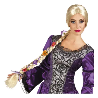 Prinsessa Peruk med Blommor - One size