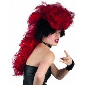Punk Devil - röd och svart peruk