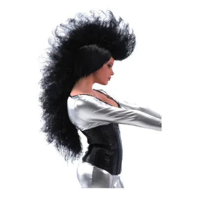 Punkare Svart Peruk - One size