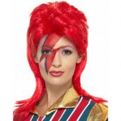 Röd David Bowie Inspirerad Peruk
