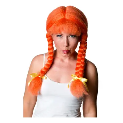 Peruk Orange med Tofsar - One size