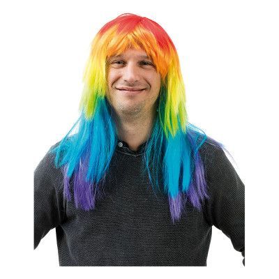 Regnbågsfärgad Peruk - One size