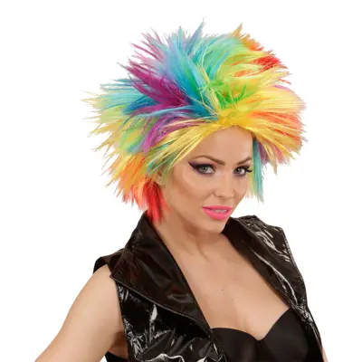 Regnbågsfärgad Punkare Peruk - One size