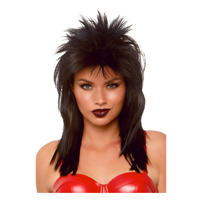 Rock Star Svart Deluxe Peruk - One size