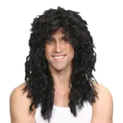 Rockstjärna Svart Peruk - One size