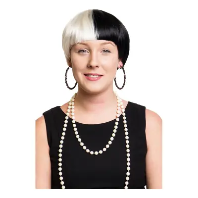 Salt&Peppar Svart/Vit Peruk - One size