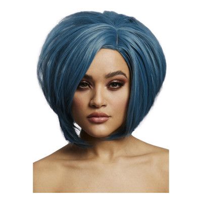 Savanna Kort Blå Tvåtonad Deluxe Peruk - One size