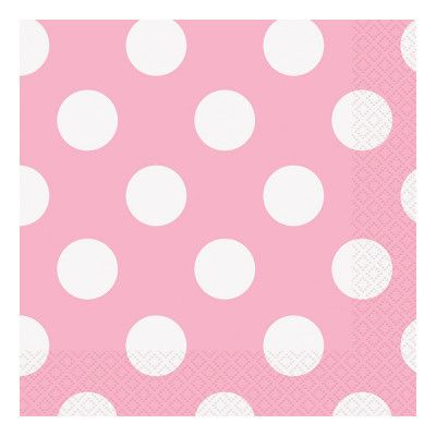 Servetter Ljusrosa Prickiga - 16-pack