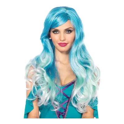 Sjöjungfru Blåtonad Deluxe Peruk - One size