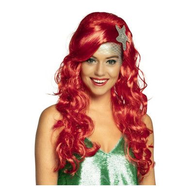 Sjöjungfru Röd Peruk - One size