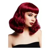 Bettie Plommon Vågig Deluxe Peruk - One size