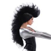 Stor Svart Punk Peruk - One size