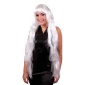Superlång Vit Peruk - One size