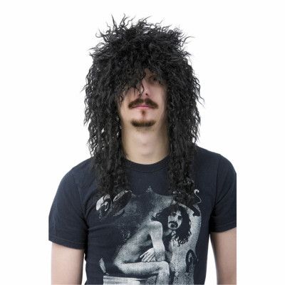 Svart Heavy Metal Peruk - One size