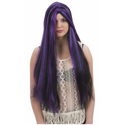 Svart/lila Peruk