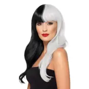 Svart/Vit Peruk Deluxe - One size