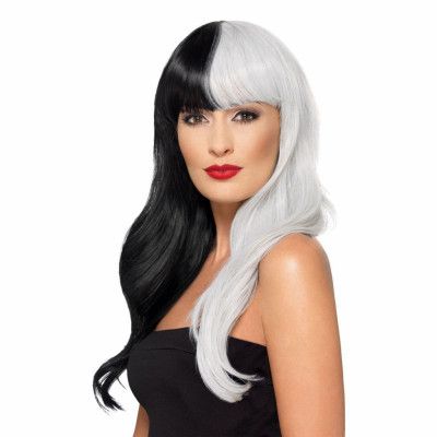 Svart/Vit Peruk Deluxe - One size