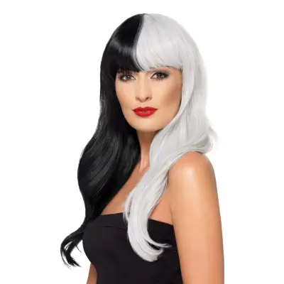 Svart/Vit Peruk Deluxe - One size