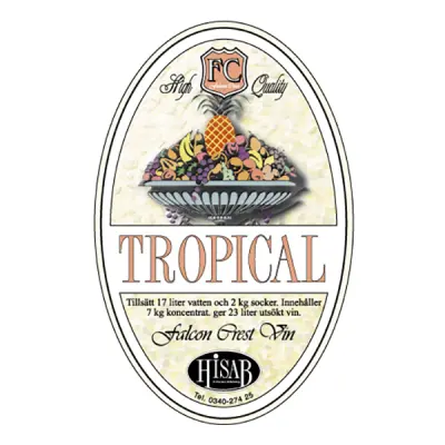 Vinetiketter Tropical - 25-pack
