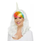 Unicorn Peruk Vit - One size