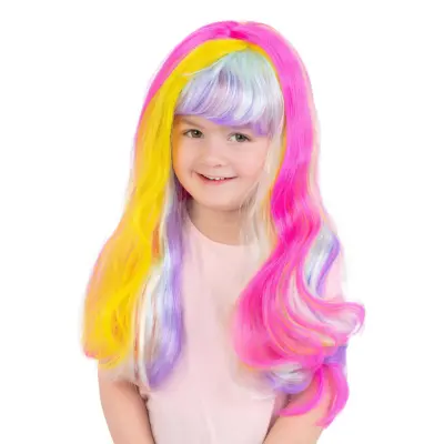 Unicorn Rainbow Barn Peruk - One size
