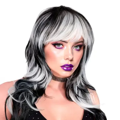 Vampiria Svart/Vit Peruk - One size