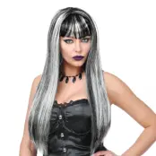 Vampyra Peruk Svart/Vit - One size