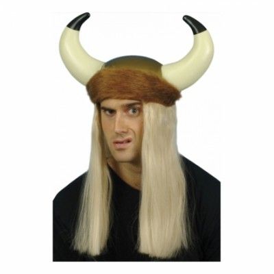 Vikingahjälm med Peruk - One size
