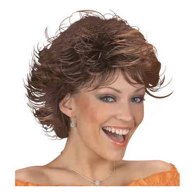 Wet Look Brun Kort Peruk