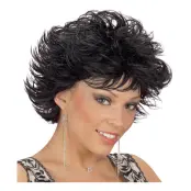 Wet Look Svart Kort Peruk