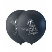 6 stk Svarta Ballonger med Pirater 26 cm