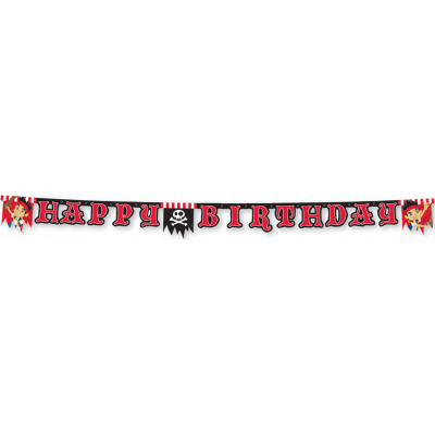 Banderoll Jake och piraterna formklippt Happy Birthday