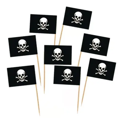 Cocktailflaggor Pirat - 50-pack