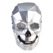 Cyborg Döskalle Mask Silver - One size
