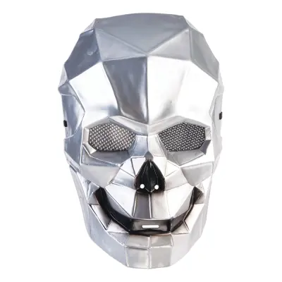 Cyborg Döskalle Mask Silver - One size