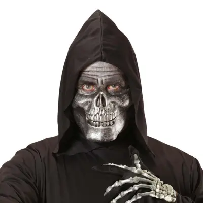 Dödskalle Halvmask Silver - One size