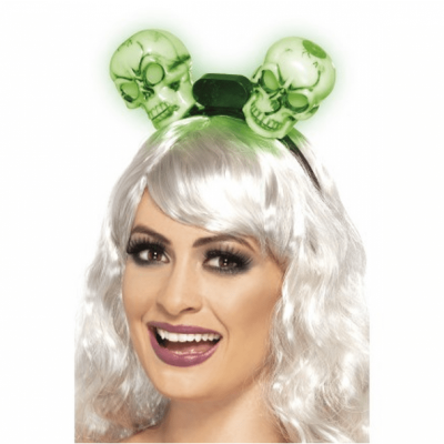 Diadem med lysande/blinkande döskallar