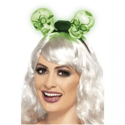 Diadem med lysande/blinkande döskallar