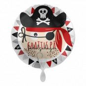 Folieballong Grattis på Födelsedagen Pirat