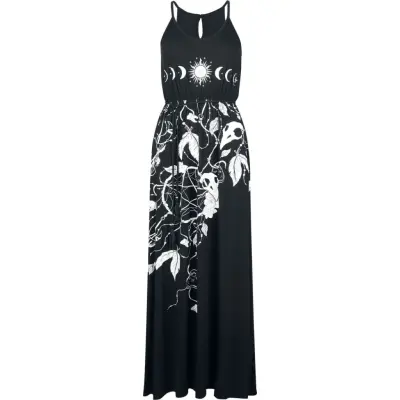 Gothicana by EMP - Gothic Långklänning - Klänning med rosor och döskallar - S XL - för Dam - svart