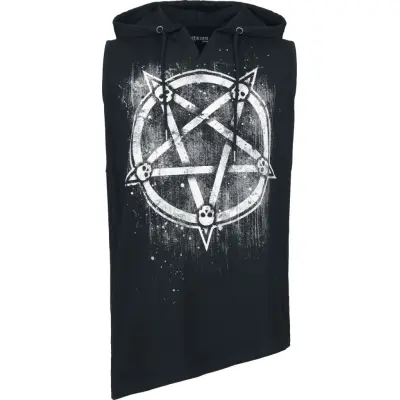 Gothicana by EMP - Gothic Linnen - Topp med pentagram och döskallar - S XL - för Herr - svart