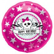 Heliumballong rosa pirat 45 cm