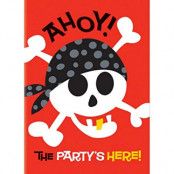 Inbjudningskort Pirat 8-pack