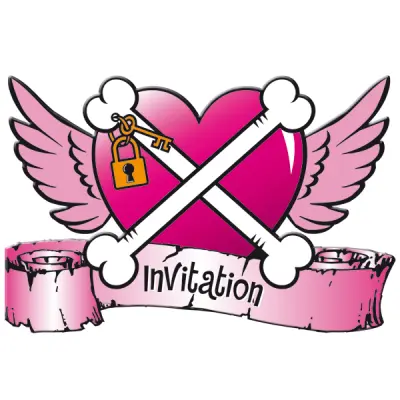 Inbjudningskort rosa pirat 8-pack