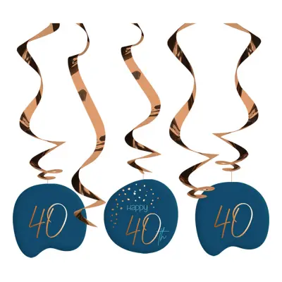 Swirls Happy 40th True Blue - 5-pack